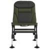 Chaise de pêche avec pieds à boue réglables pliable vert 