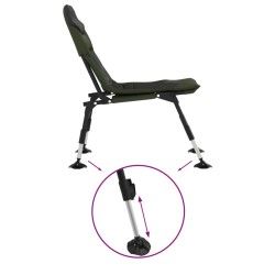Chaise de pêche avec pieds à boue réglables pliable vert 