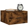 Table de chevet murale chêne fumé 35x35x20 cm 