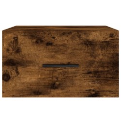Table de chevet murale chêne fumé 35x35x20 cm 