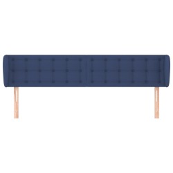 Tête de lit avec oreilles Bleu 163x23x78/88 cm Tissu 