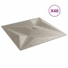 Panneaux muraux 48 pcs béton 50x50 cm XPS 12 m² étoile 