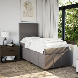 Sommier à lattes de lit avec matelas Taupe 90x190 cm Tissu 
