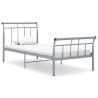 Cadre de lit sans matelas gris métal 100x200 cm 