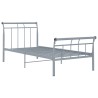 Cadre de lit sans matelas gris métal 100x200 cm 