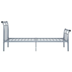 Cadre de lit sans matelas gris métal 100x200 cm 