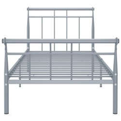 Cadre de lit sans matelas gris métal 100x200 cm 