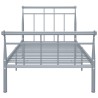 Cadre de lit sans matelas gris métal 100x200 cm 