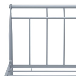 Cadre de lit sans matelas gris métal 100x200 cm 