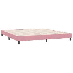 Cadre de lit sans matelas rose 180x210 cm velours 