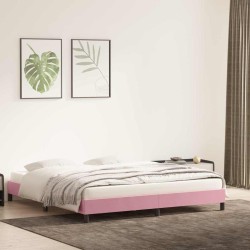 Cadre de lit sans matelas rose 180x210 cm velours 