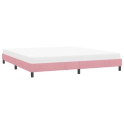 Cadre de lit sans matelas rose 180x210 cm velours 