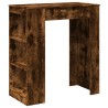Table de bar avec étagères chêne fumé bois d'ingénierie 