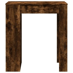 Table de bar avec étagères chêne fumé bois d'ingénierie 