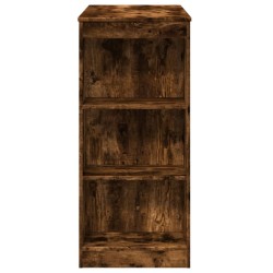 Table de bar avec étagères chêne fumé bois d'ingénierie 