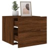 Tables de chevet murales avec lumières LED 2 pcs chêne marron 