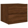 Tables de chevet murales avec lumières LED 2 pcs chêne marron 
