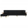 Canapé-lit en forme de L noir 279x140x70 cm tissu 