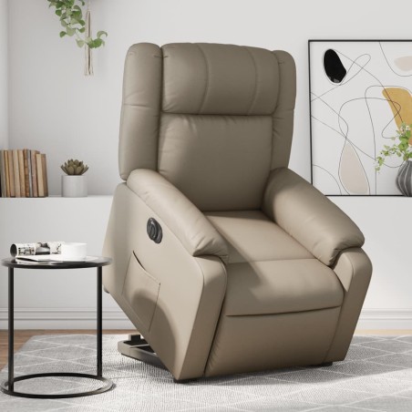 Fauteuil inclinable électrique cappuccino similicuir 