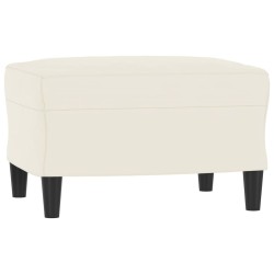 Canapé à 3 places avec repose-pieds Crème 180 cm Velours 