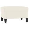 Canapé à 3 places avec repose-pieds Crème 180 cm Velours 