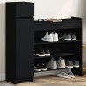 Armoire à chaussures noir 100,5x28x100 cm bois d'ingénierie 