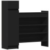 Armoire à chaussures noir 100,5x28x100 cm bois d'ingénierie 