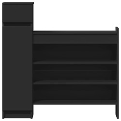 Armoire à chaussures noir 100,5x28x100 cm bois d'ingénierie 
