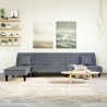 Canapé-lit en forme de L gris 255x140x70 cm velours 