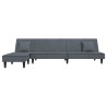 Canapé-lit en forme de L gris 255x140x70 cm velours 