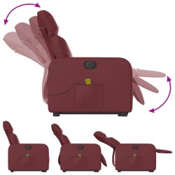 Fauteuil inclinable de massage électrique rouge bordeaux 