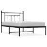 Cadre de lit métal sans matelas avec tête de lit noir 100x200cm 