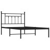 Cadre de lit métal sans matelas avec tête de lit noir 100x200cm 