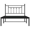 Cadre de lit métal sans matelas avec tête de lit noir 100x200cm 