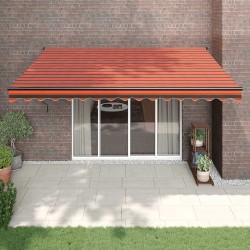 Auvent rétractable automatique orange et marron 4x3 m 