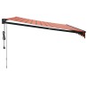 Auvent rétractable automatique orange et marron 4x3 m 