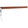 Auvent rétractable automatique orange et marron 4x3 m 