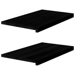 Appuis de fenêtre 2 pcs marron foncé bois de chêne massif 