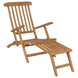 Chaises de terrasse et repose-pied lot de 2 Bois de teck solide 