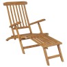 Chaises de terrasse et repose-pied lot de 2 Bois de teck solide 