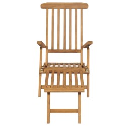 Chaises de terrasse et repose-pied lot de 2 Bois de teck solide 