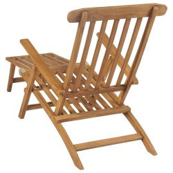 Chaises de terrasse et repose-pied lot de 2 Bois de teck solide 