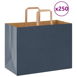 Sacs en papier 250 pcs avec poignées bleu 32x17x25 cm 