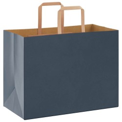 Sacs en papier 250 pcs avec poignées bleu 32x17x25 cm 