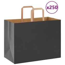 Sacs en papier 250 pcs avec poignées noir 32x17x25 cm 