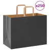 Sacs en papier 250 pcs avec poignées noir 32x17x25 cm 