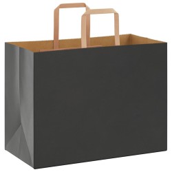Sacs en papier 250 pcs avec poignées noir 32x17x25 cm 