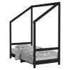 Cadre de lit pour enfant noir 70x140 cm bois de pin massif 