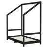 Cadre de lit pour enfant noir 70x140 cm bois de pin massif 