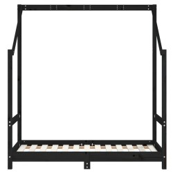 Cadre de lit pour enfant noir 70x140 cm bois de pin massif 